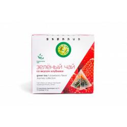 Зеленый чай Shennun с клубникой (15 пирамидок по 2 грамма)