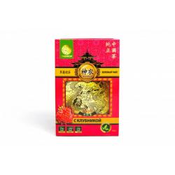 Чай зеленый с клубникой крупнолистовой Shennun (100 грамм)