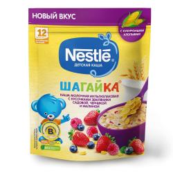 Молочная каша Nestle Шагайка, мультизлаковая, земляника садовая, черника, малина, 190 г