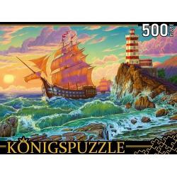 Пазлы Konigspuzzle. Корабль и маяк, 500 элементов