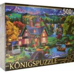 Konigspuzzle-500 ФК500-6628 НОЧНОЙ ДОМИК В ГОРАХ
